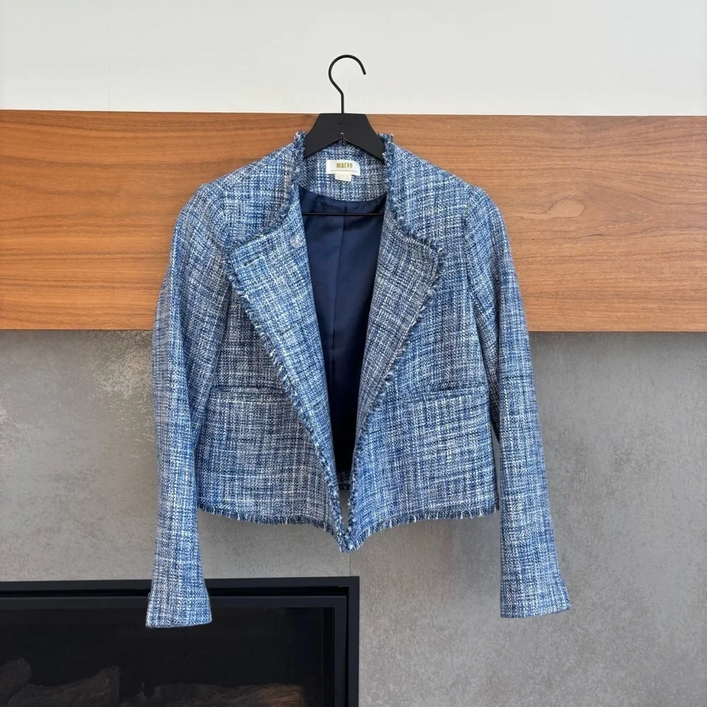 Maeve by Anthropologie Jacket Blazer Tweed Double Breasted, Size 00 - Picture 9 of 16